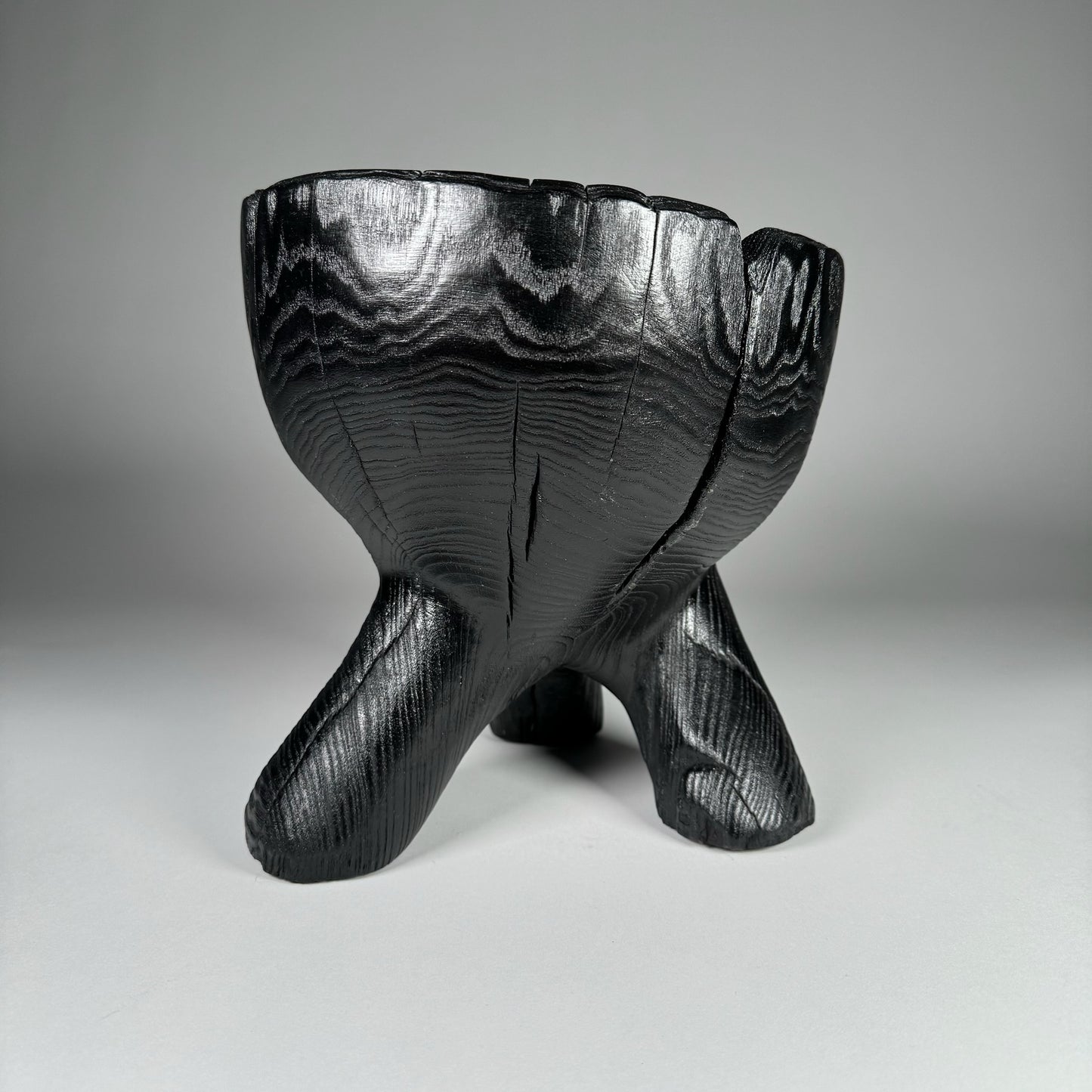 Charred Ash Three Legged Bowl