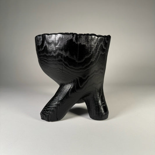 Charred Ash Three Legged Bowl