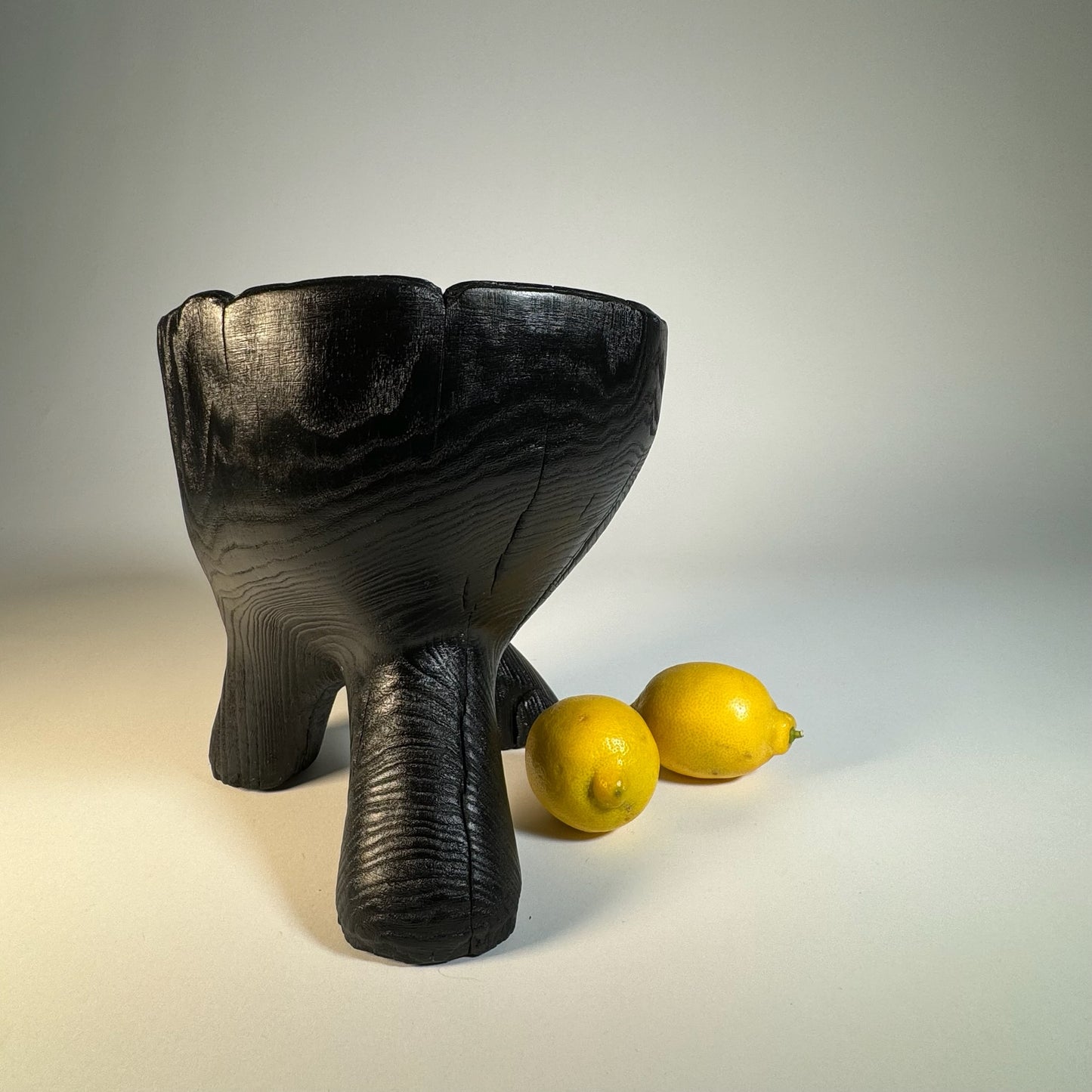 Charred Ash Three Legged Bowl