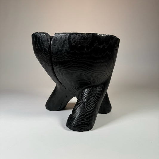 Charred Ash Three Legged Bowl